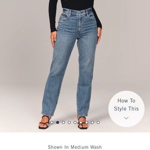 ABERCROMBIE 90S ULTA HIGH RISE STRAIGHT JEANS CURVE LOVE SIZE 28 SHORT